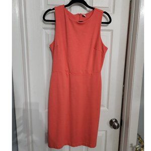 Old Navy ponte knit sleeveless sheath dress coral orange Medium Tall